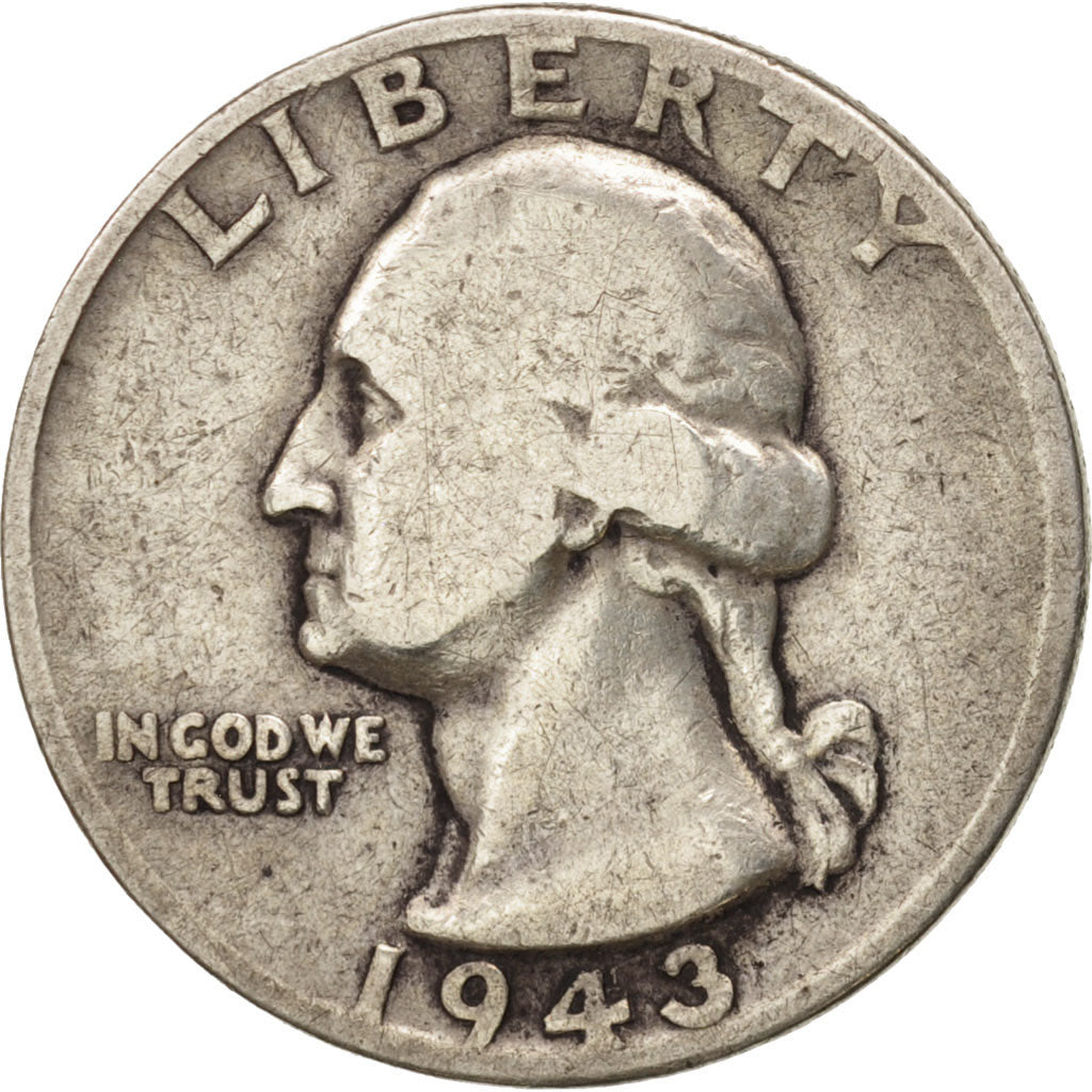 United States, Washington Quarter, 1943, Philadelphia, VF(30-35), KM:164