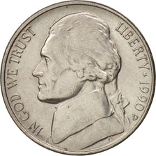 Monnaie, États-Unis, Jefferson Nickel, 5 Cents, 1990, U.S. Mint, Denver, SUP+