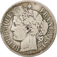 Moneta, Francia, Cérès, 2 Francs, 1871, Bordeaux, MB, Argento, KM:817.2