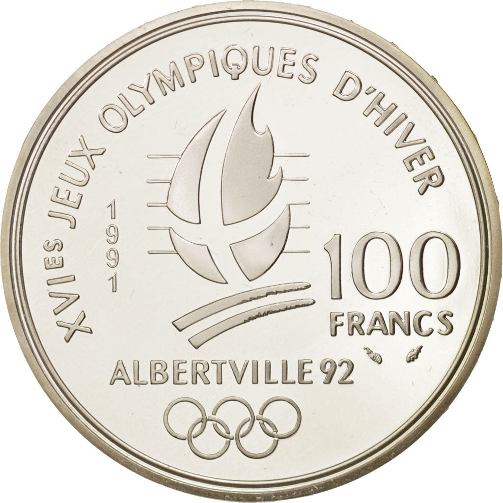 Moneda, Francia, 100 Francs, 1991, FDC, Plata, KM:994
