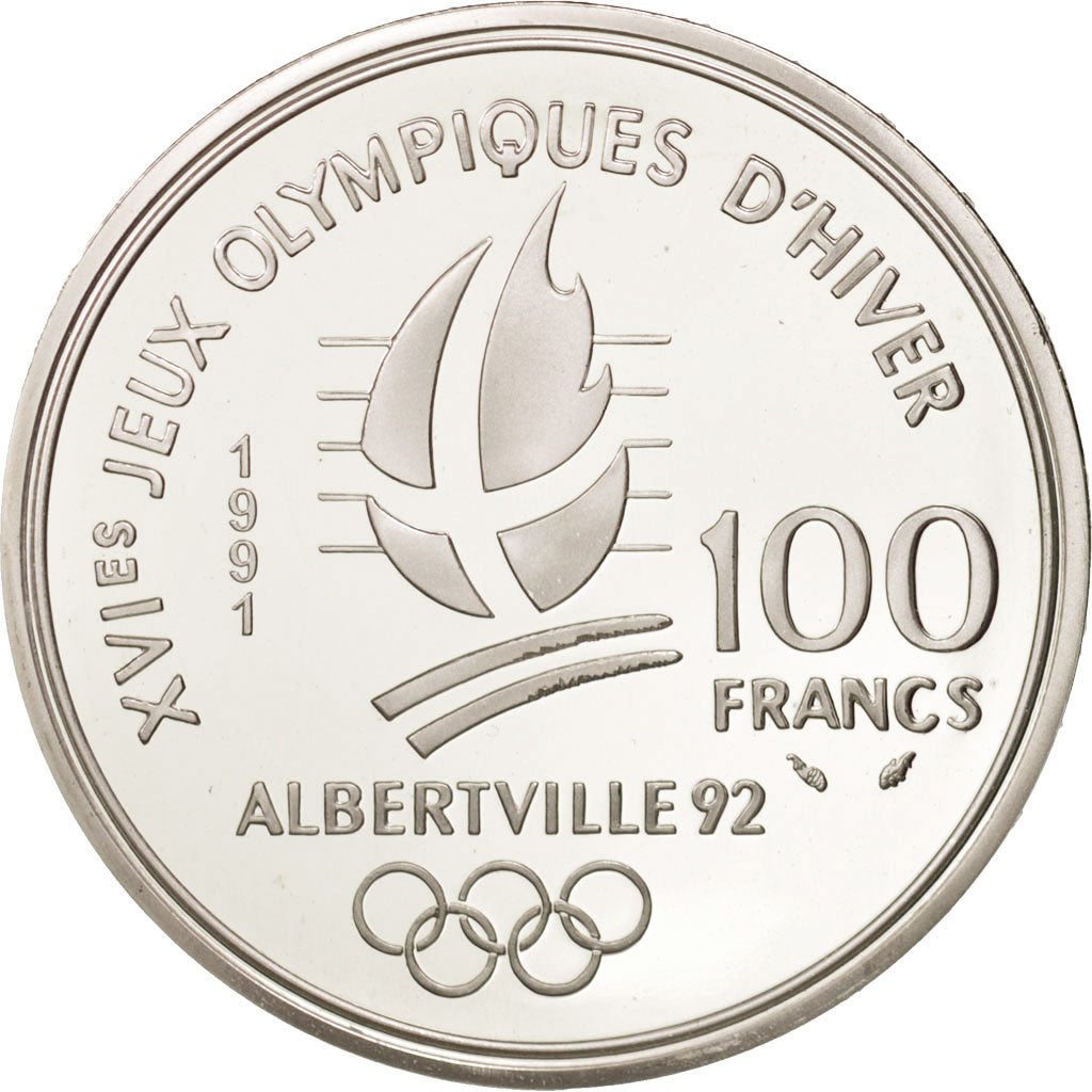 Moneda, Francia, 100 Francs, 1991, FDC, Plata, KM:995