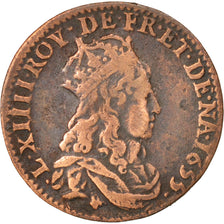 Francia, Louis XIV, Liard de France au buste juvénile, deuxième type, Liard...