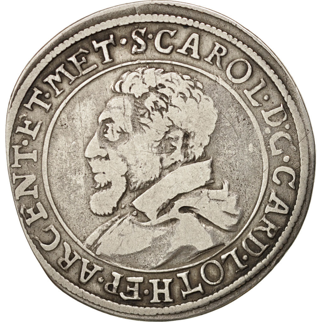 FRENCH STATES, ALSACE, Charles II, Teston, VF(30-35), Silver, Boudeau:1322