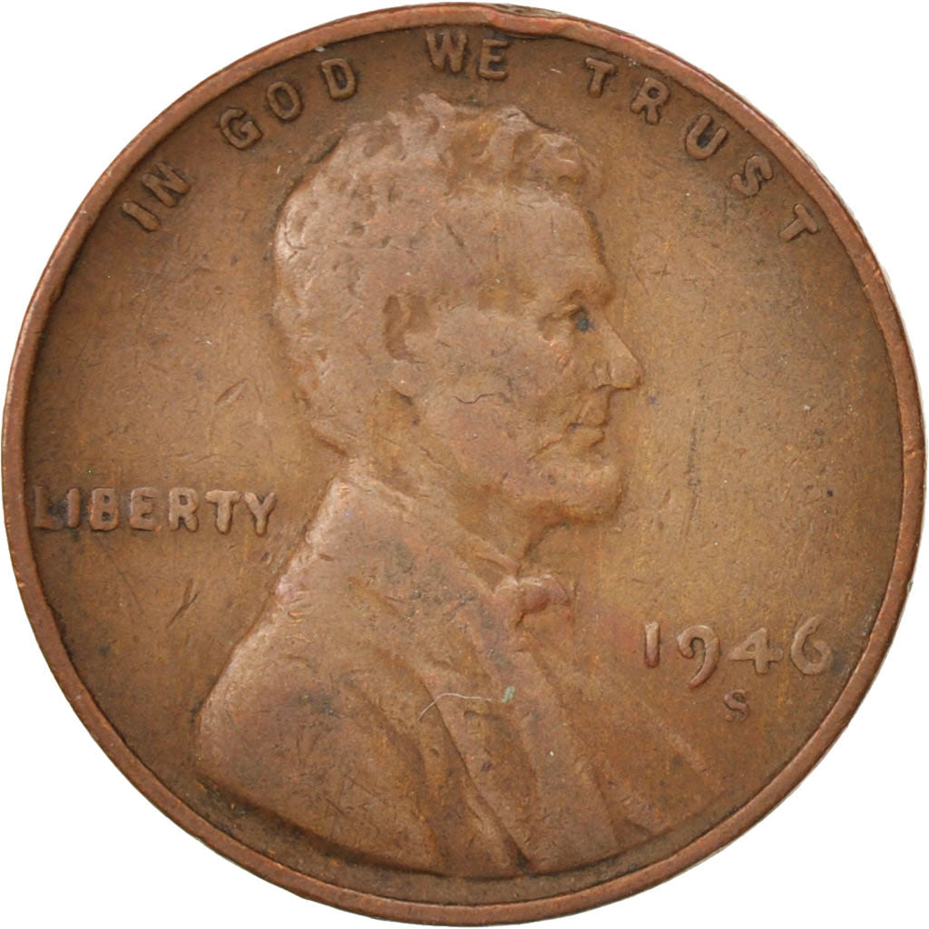 United States, Lincoln Cent, 1946, San Francisco, VF(30-35), KM:A132