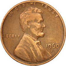 Coin, United States, Lincoln Cent, Cent, 1960, U.S. Mint, Denver, EF(40-45)