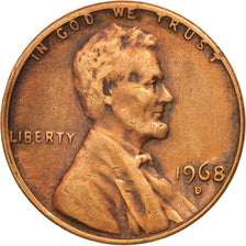 Coin, United States, Lincoln Cent, Cent, 1968, U.S. Mint, Denver, EF(40-45)