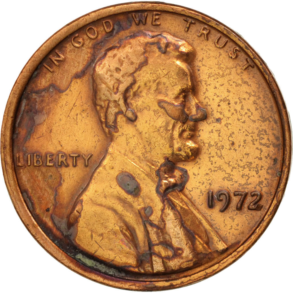 Coin, United States, Lincoln Cent, Cent, 1972, U.S. Mint, Philadelphia
