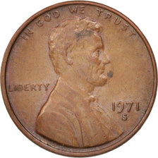 Coin, United States, Lincoln Cent, Cent, 1971, U.S. Mint, San Francisco