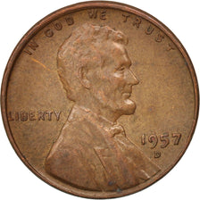 United States, Lincoln Cent, 1957, Denver, EF(40-45), KM:A132