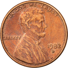 United States, Lincoln Cent, 1982, Denver, AU(50-53), KM:201