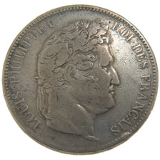 FRANCE, Louis-Philippe, 5 Francs, 1833, Bayonne, VF(30-35), Silver, Gadoury...