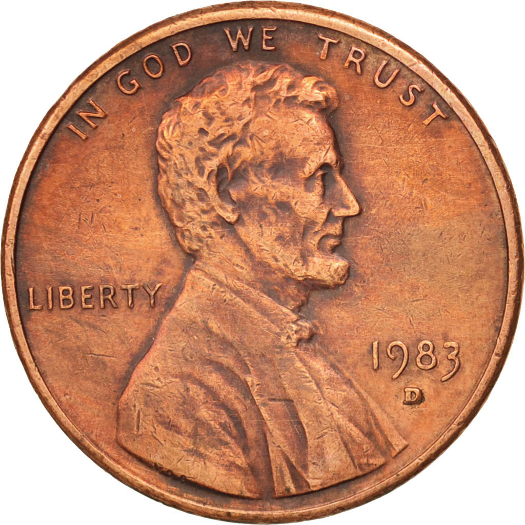 Moneda, Estados Unidos, Lincoln Cent, Cent, 1983, U.S. Mint, Denver, MBC+, Cobre