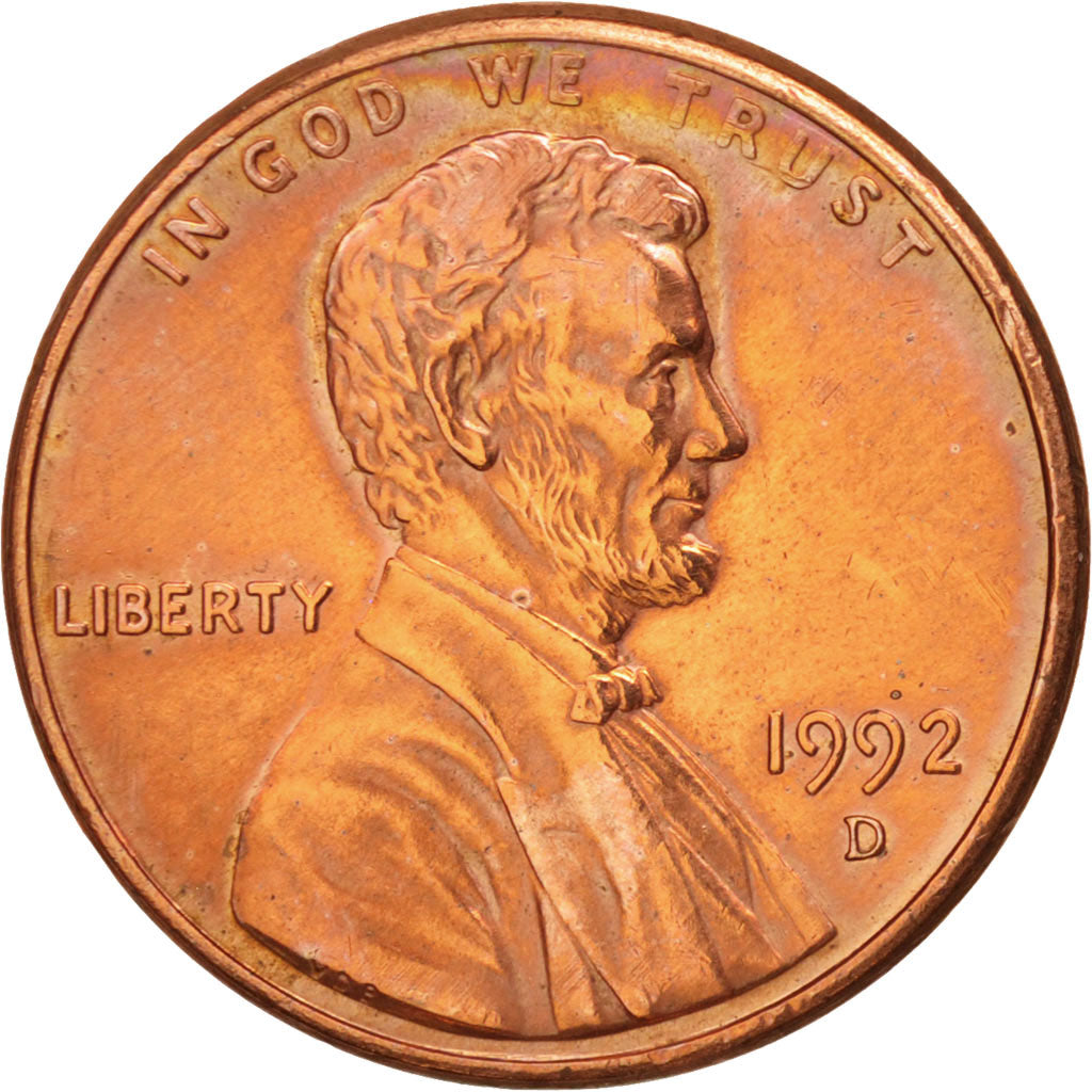 United States, Lincoln Cent, 1992, Denver, MS(60-62), KM:201b