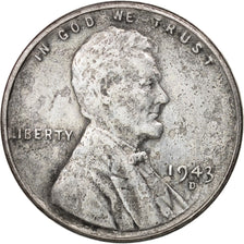 United States, Lincoln Cent, 1943, Denver, EF(40-45), KM:132a