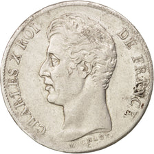 Coin, France, Charles X, Franc, 1827, Nantes, AU(50-53), Silver, KM:724.12