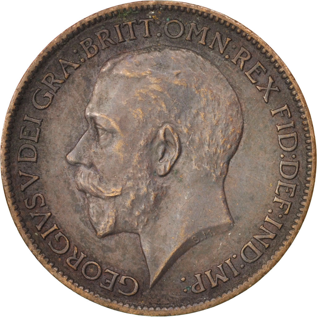 Great Britain, George V, Farthing, 1912, AU(50-53), Bronze, KM:808.1