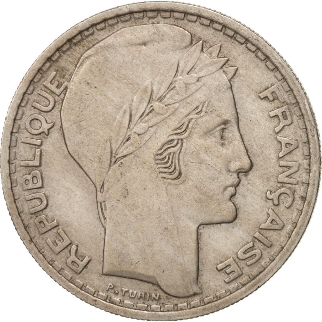 Moneda, Francia, Turin, 10 Francs, 1945, MBC+, Cobre - níquel, KM:908.1