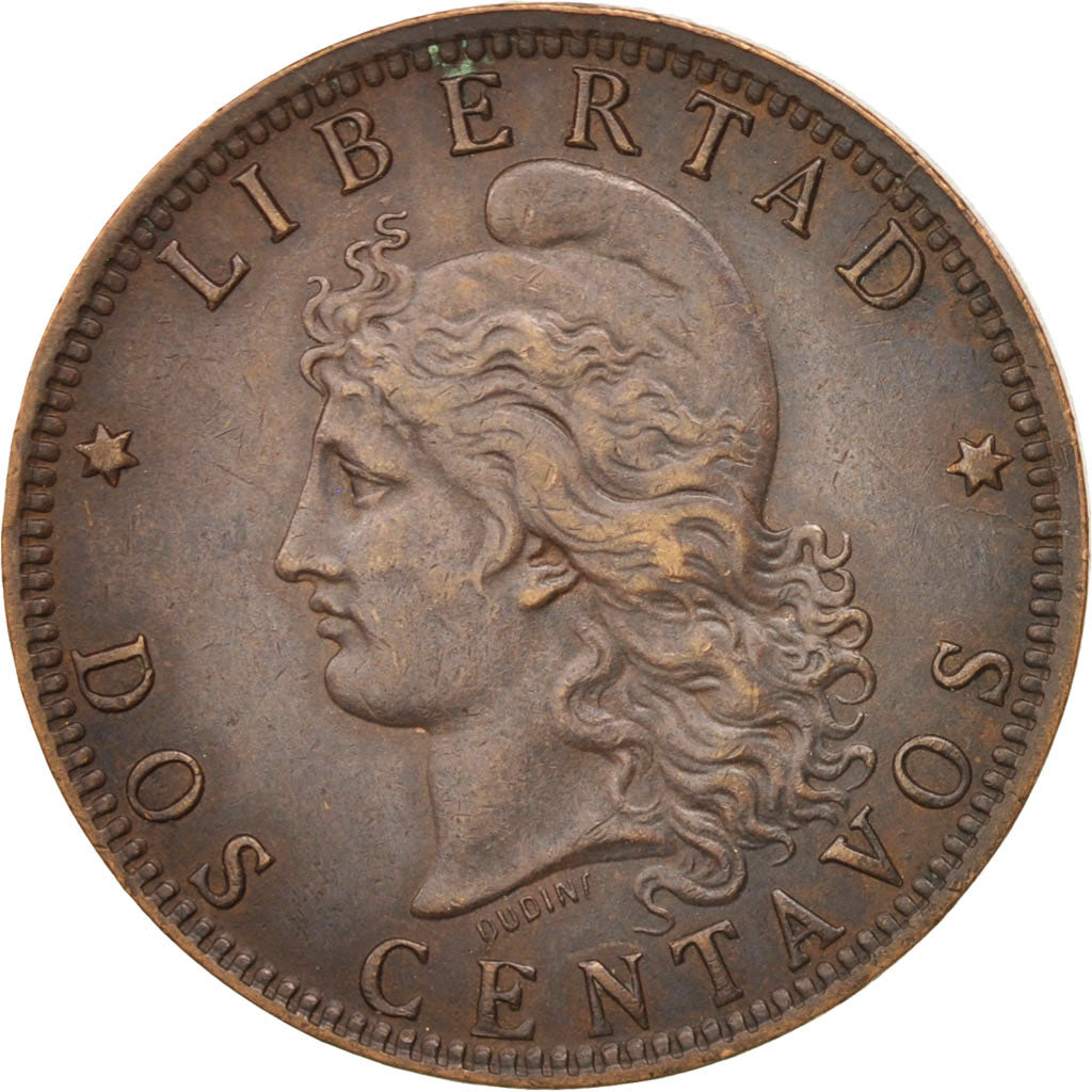 Argentina, 2 Centavos, 1891, AU(50-53), Bronze, KM:33