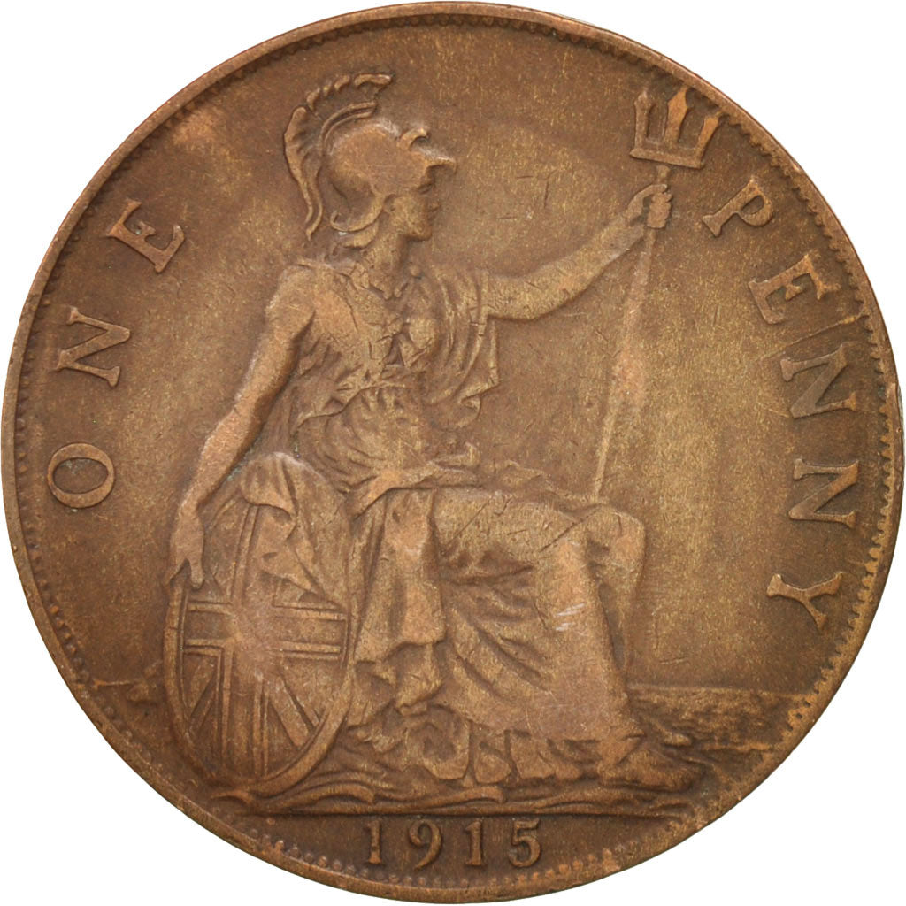 Coin, Great Britain, George V, Penny, 1915, VF(30-35), Bronze, KM:810