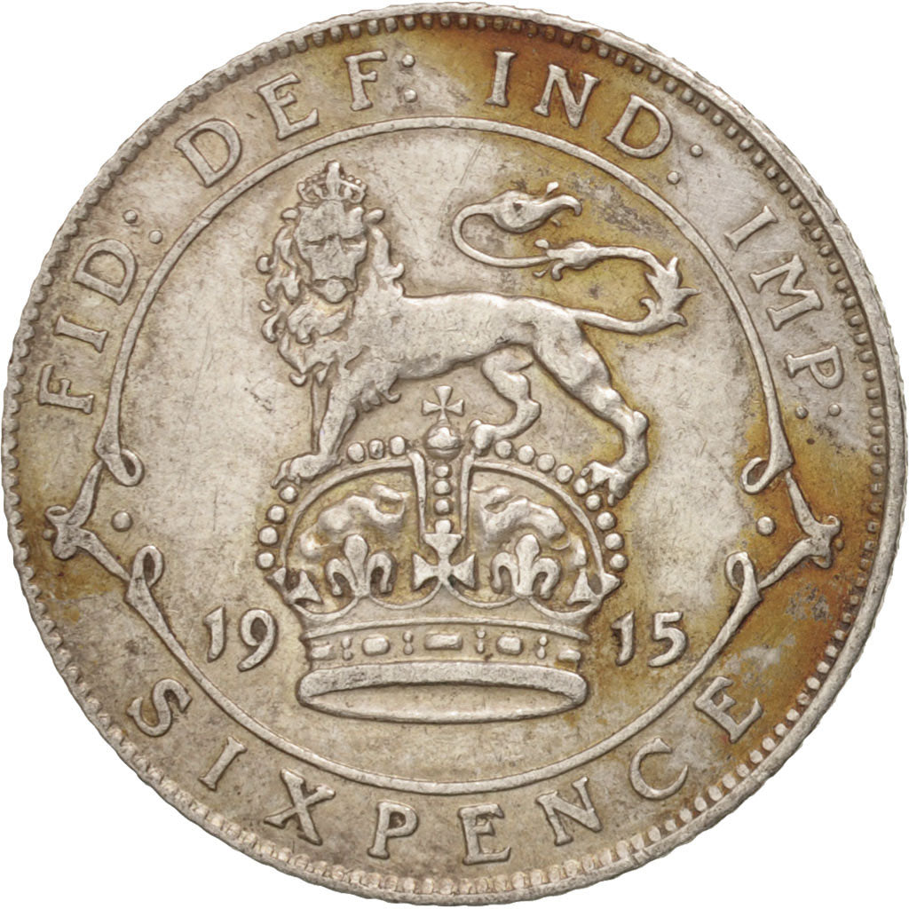 Great Britain, George V, 6 Pence, 1915, EF(40-45), Silver, KM:815