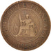 FRENCH INDO-CHINA, Cent, 1888, Paris, TTB, Bronze, KM:1, Lecompte:40
