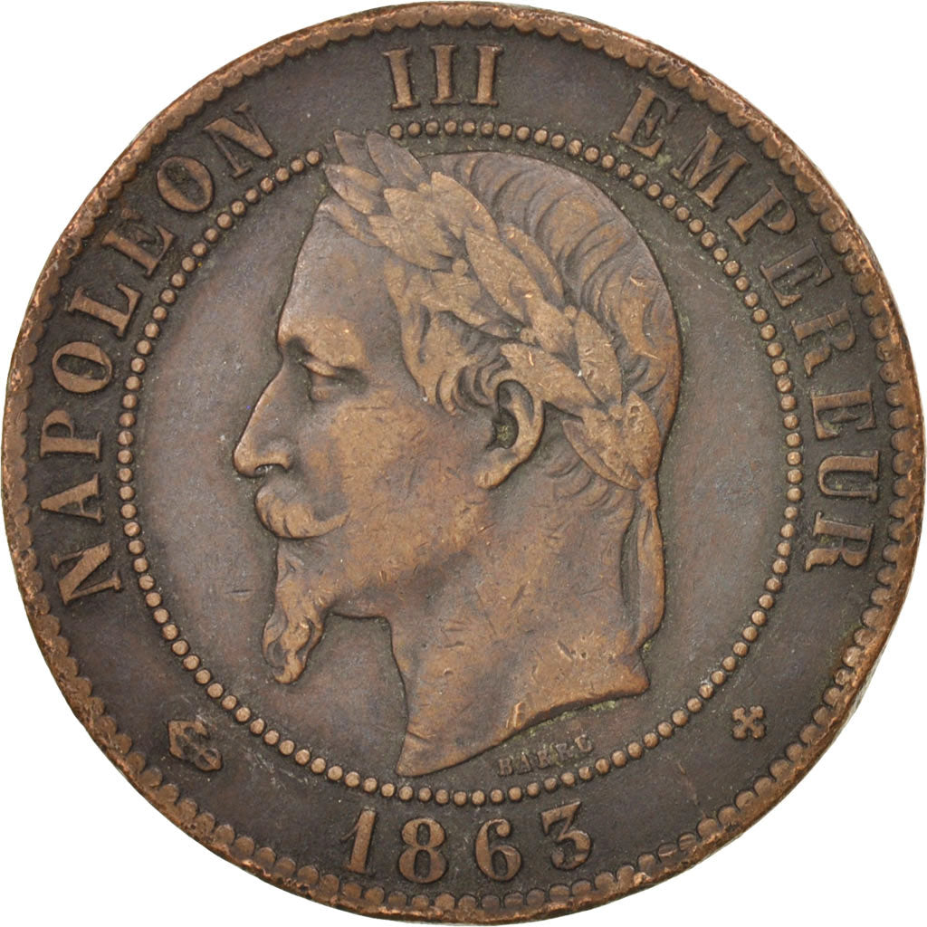 Coin, France, Napoleon III, Napoléon III, 10 Centimes, 1863, Strasbourg