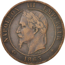 Munten, Frankrijk, Napoleon III, Napoléon III, 10 Centimes, 1863, Strasbourg