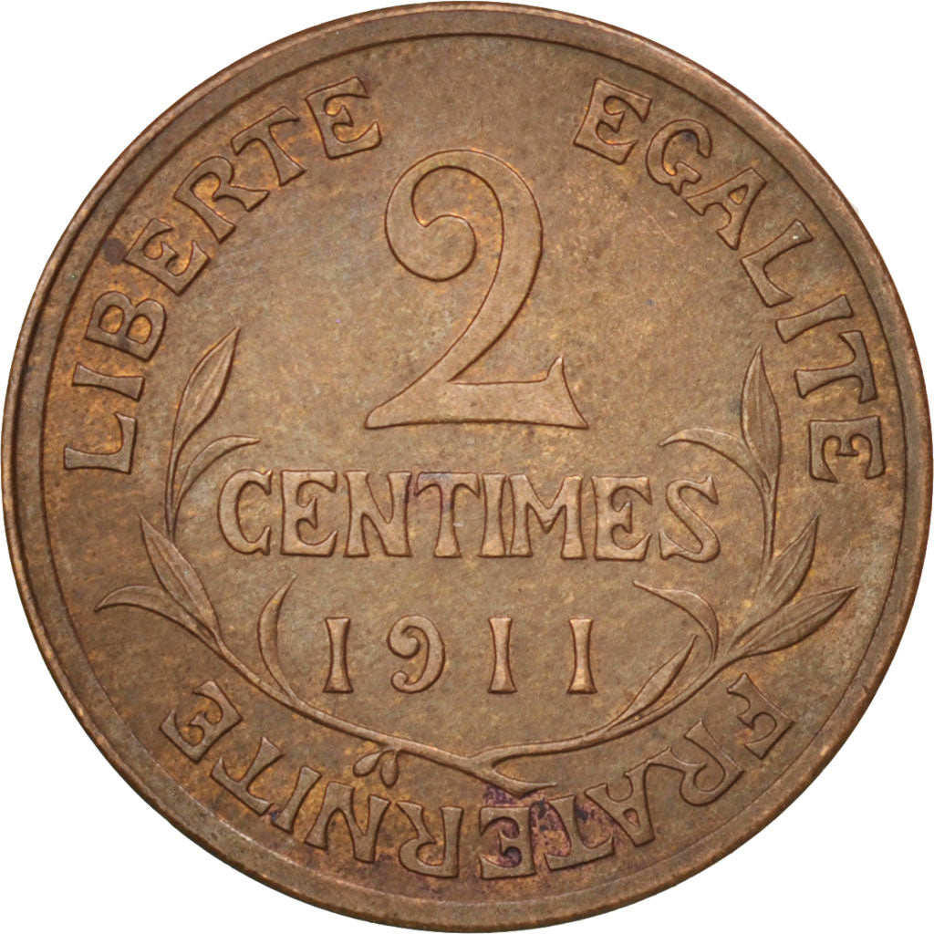 France, Dupuis, 2 Centimes, 1911, Paris, TTB+, Bronze, KM:841, Gadoury:107