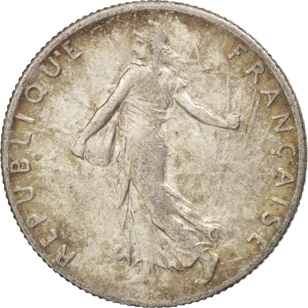 Coin, France, Semeuse, 50 Centimes, 1918, Paris, AU(50-53), Silver, KM:854