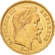 Frankreich, Napoleon III, 20 Francs, 1861, Paris, AU(55-58), Gold, KM:801.1
