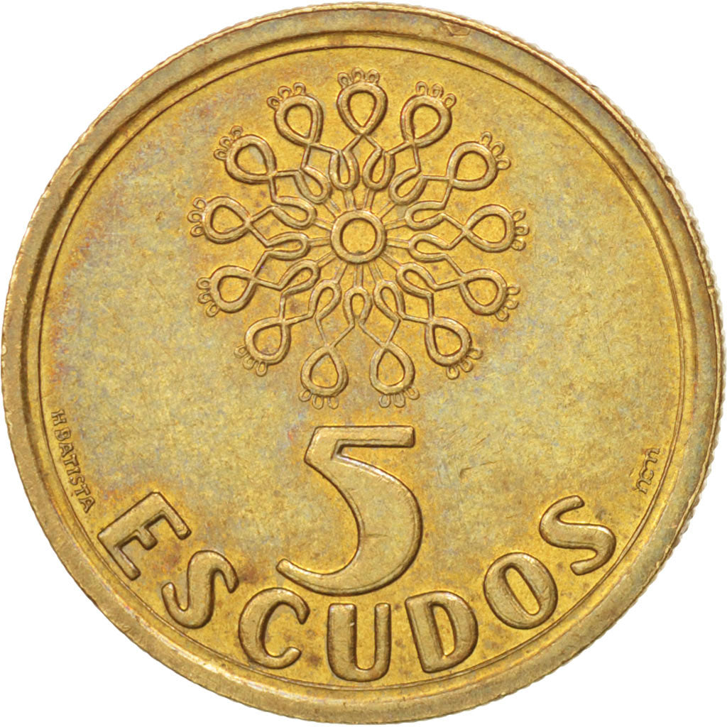 Moneda, Portugal, 5 Escudos, 1997, EBC+, Níquel - latón, KM:632