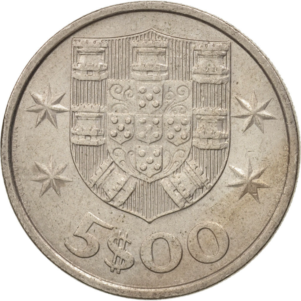 Coin, Portugal, 5 Escudos, 1983, AU(55-58), Copper-nickel, KM:591
