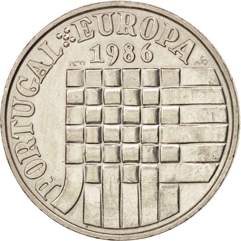 Coin, Portugal, 25 Escudos, 1986, MS(63), Copper-nickel, KM:635