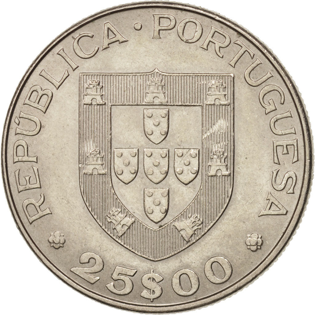 Coin, Portugal, 25 Escudos, 1984, AU(55-58), Copper-nickel, KM:624