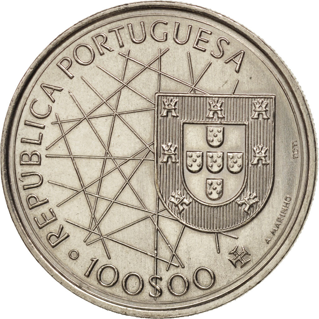 Coin, Portugal, 100 Escudos, 1989, MS(64), Copper-nickel, KM:648