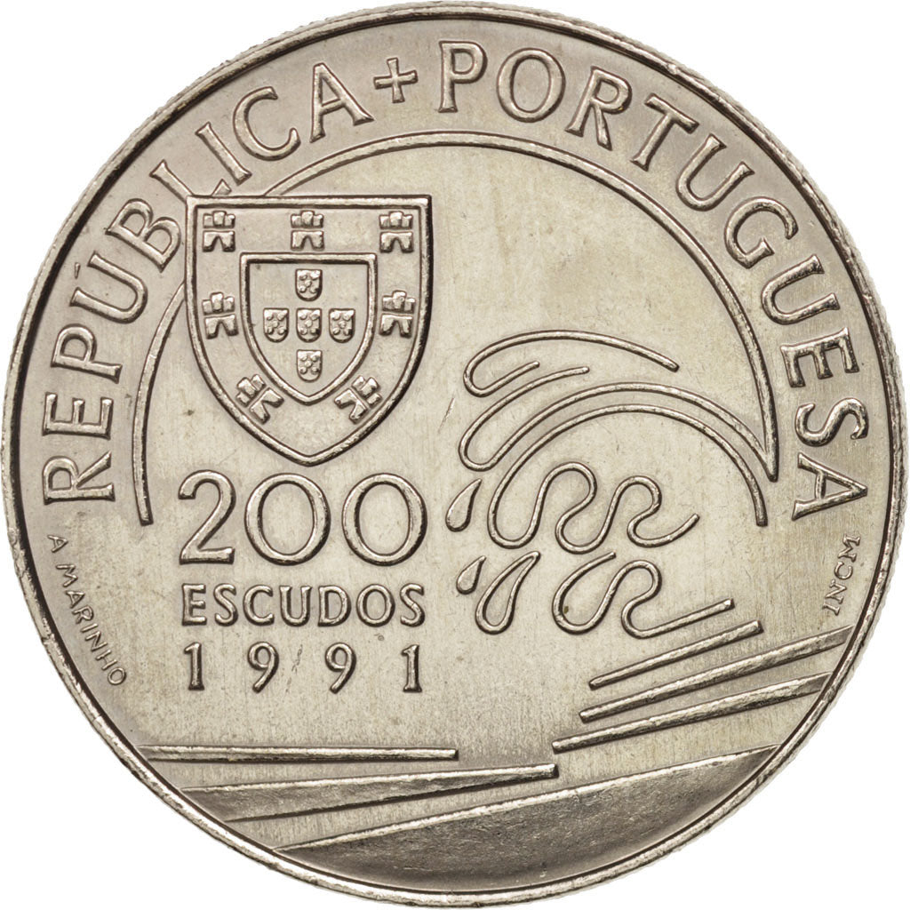 Coin, Portugal, 200 Escudos, 1991, MS(64), Copper-nickel, KM:658