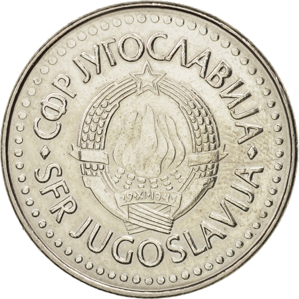Coin, Yugoslavia, 100 Dinara, 1988, MS(60-62), Copper-Nickel-Zinc, KM:114