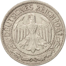 GERMANIA, REPUBBLICA DI WEIMAR, 50 Reichspfennig, 1931, Munich, BB+, Nichel,...