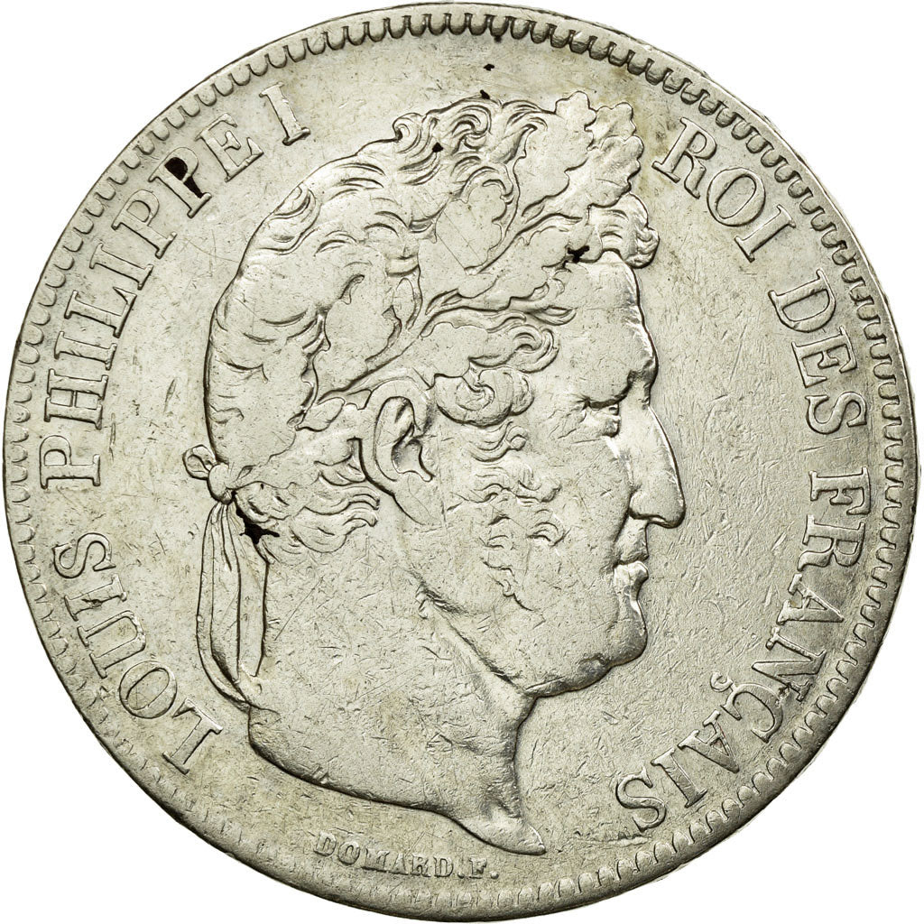 Coin, France, Louis-Philippe, 5 Francs, 1835, Rouen, VF(30-35), Silver