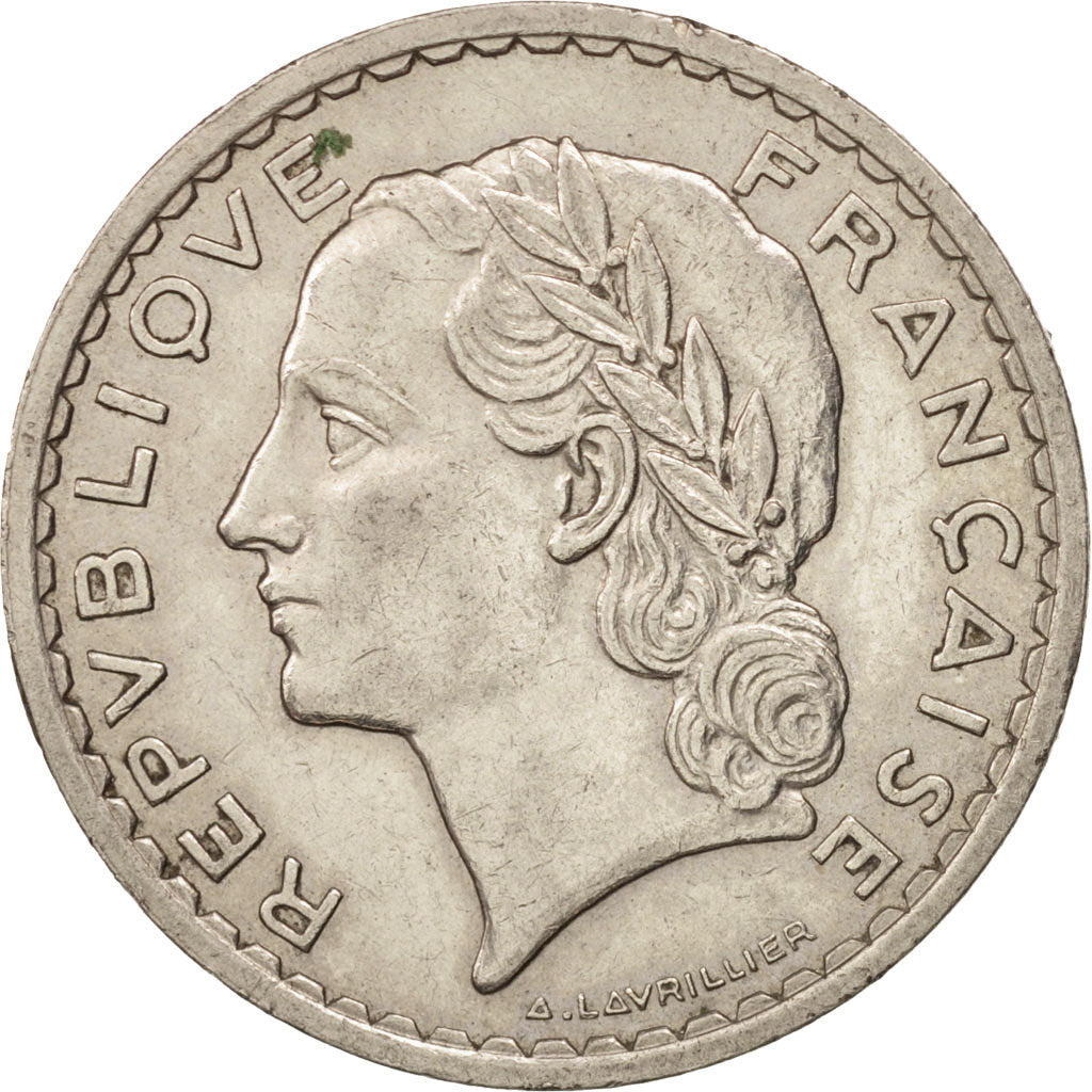Moneta, Francia, Lavrillier, 5 Francs, 1935, Paris, SPL-, Nichel, KM:888