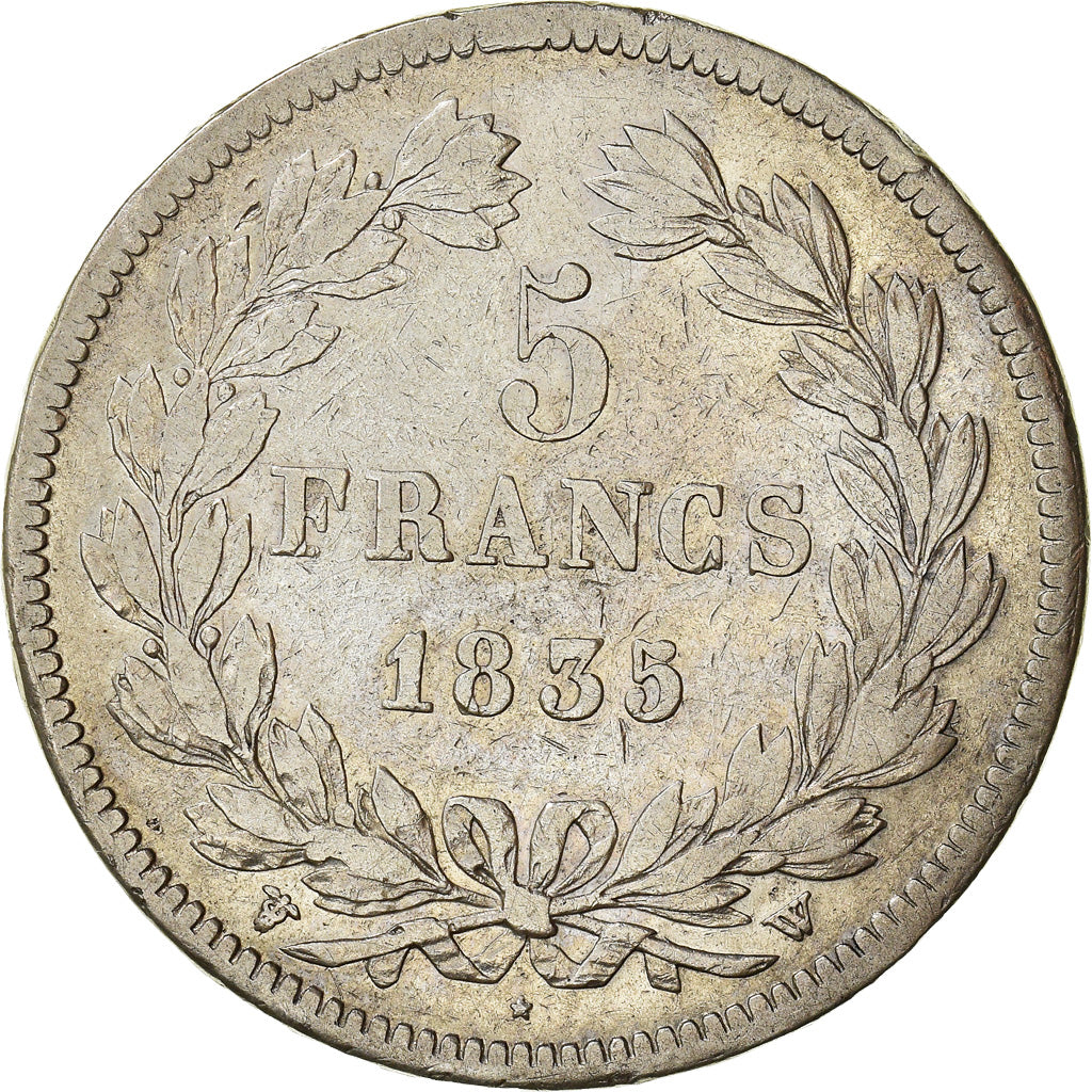 Coin, France, Louis-Philippe, 5 Francs, 1835, Lille, VF(30-35), Silver