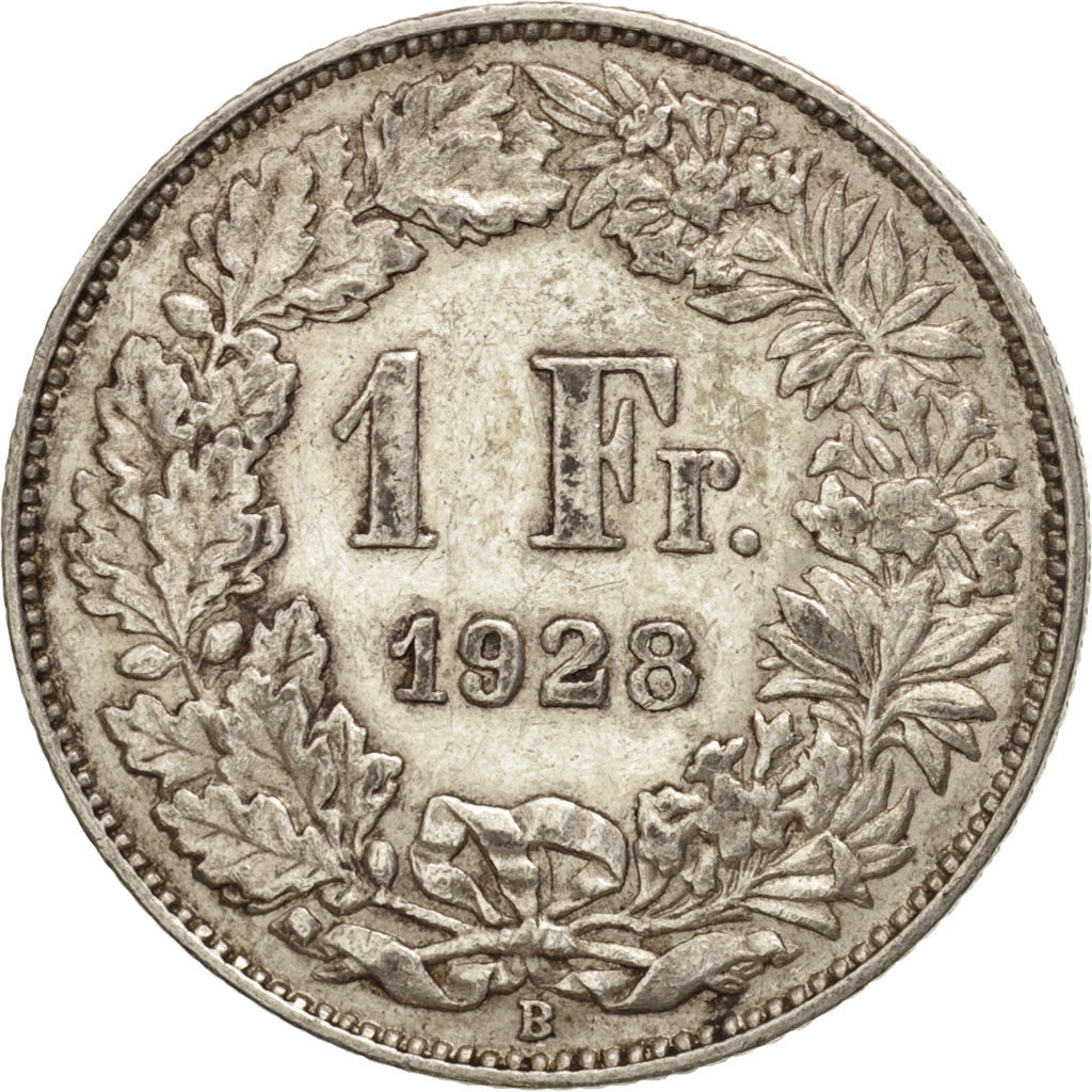 Coin, Switzerland, Franc, 1928, Bern, AU(50-53), Silver, KM:24