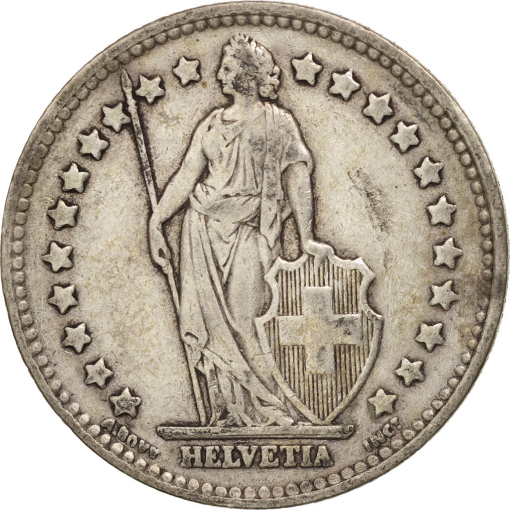 Switzerland, Franc, 1934, Bern, EF(40-45), Silver, KM:24