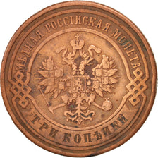 Russie, Nicholas II, 3 Kopeks, 1899, Saint-Petersburg, TTB, Cuivre, KM:11.2