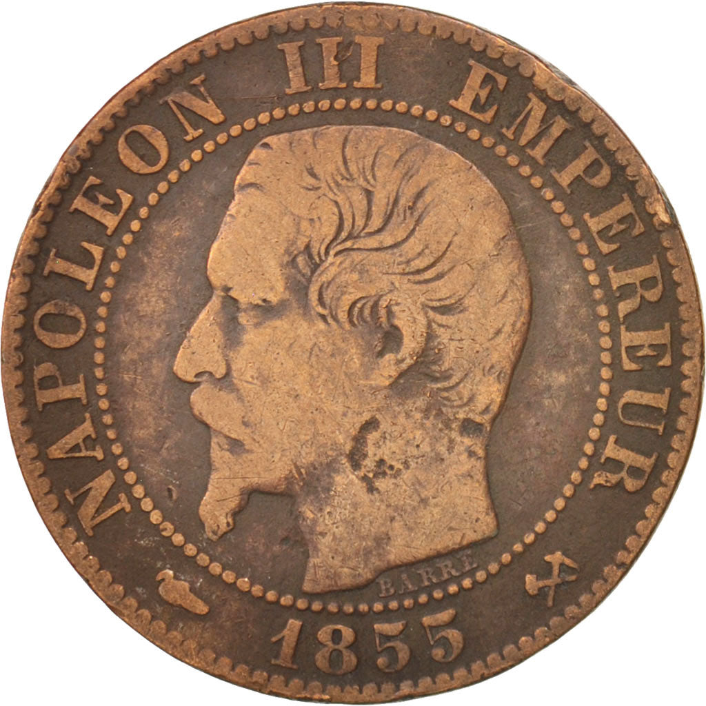 Coin, France, Napoleon III, Napoléon III, 5 Centimes, 1855, Rouen, VF(20-25)