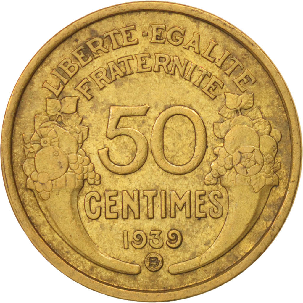 Monnaie, France, Morlon, 50 Centimes, 1939, Bruxelles, TTB, Aluminum-Bronze