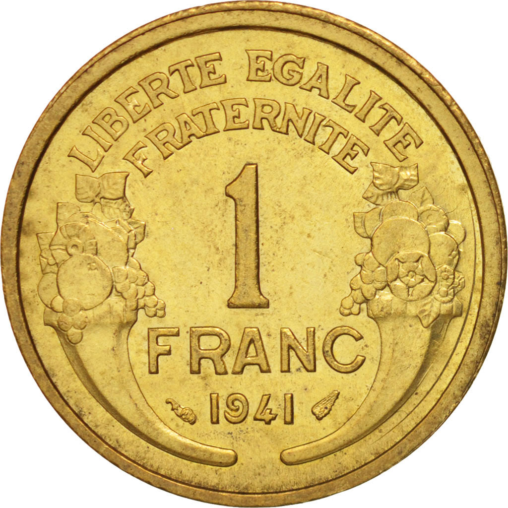 Moneta, Francja, Morlon, Franc, 1941, MS(63), Aluminium-Brąz, KM:885