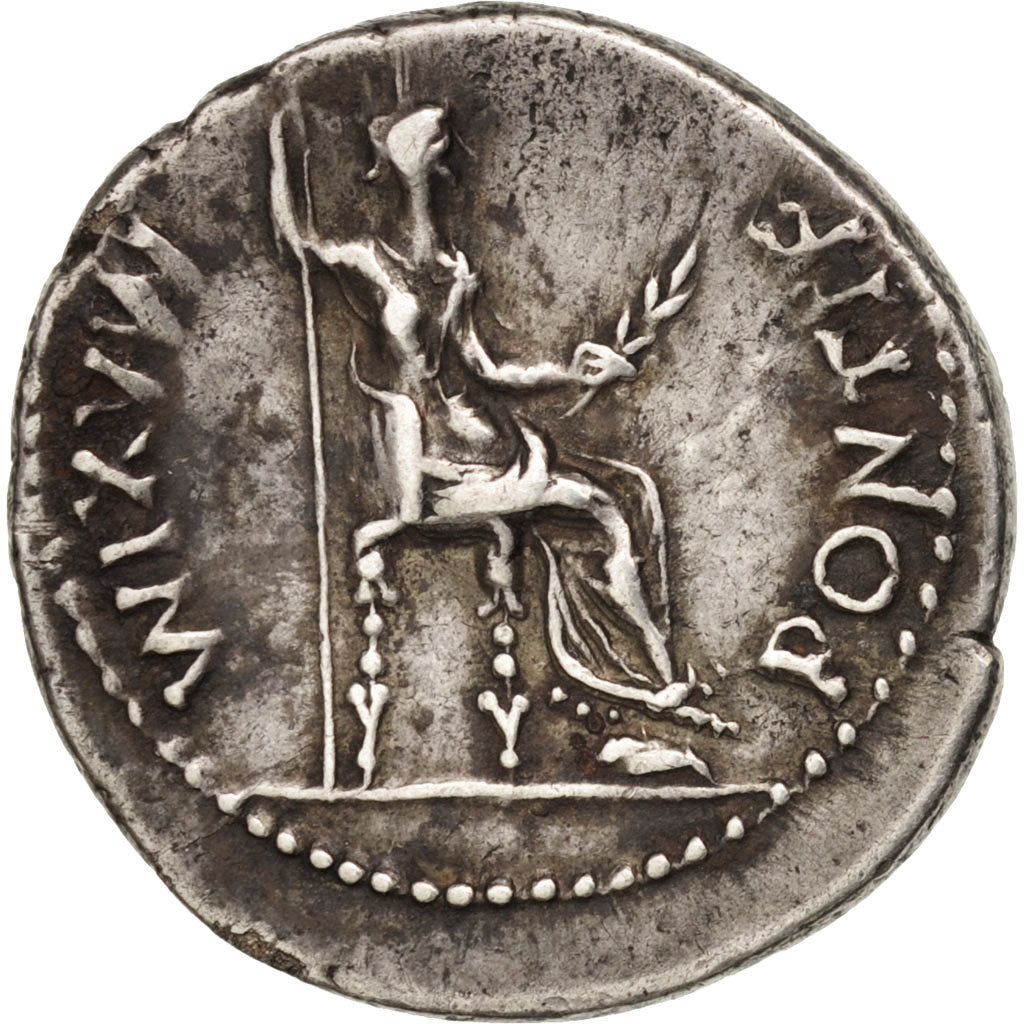 Tiberius, Denarius, Lyons, AU(50-53), Silver, RIC:30