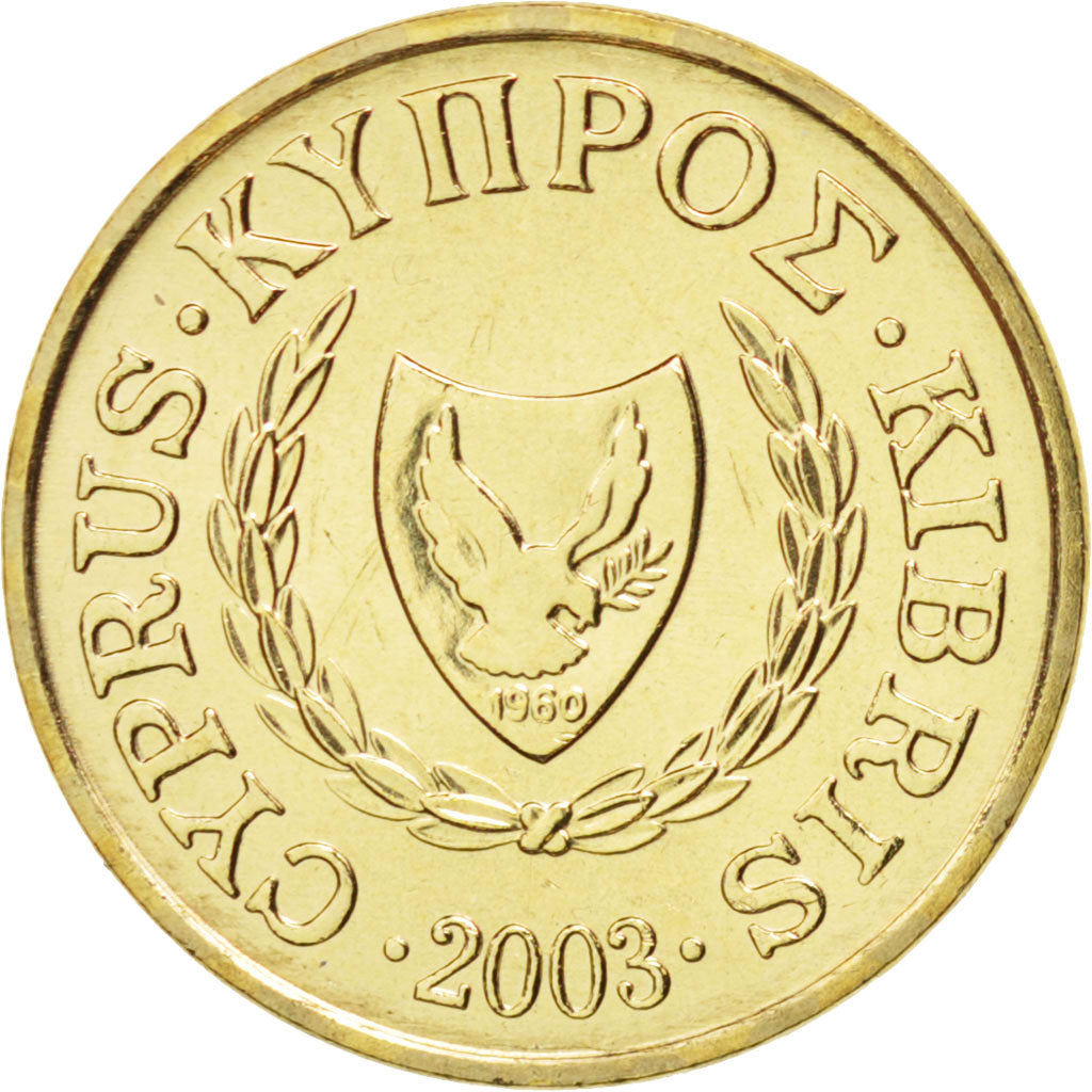 Coin, Cyprus, Cent, 2003, MS(65-70), Nickel-brass, KM:53.3
