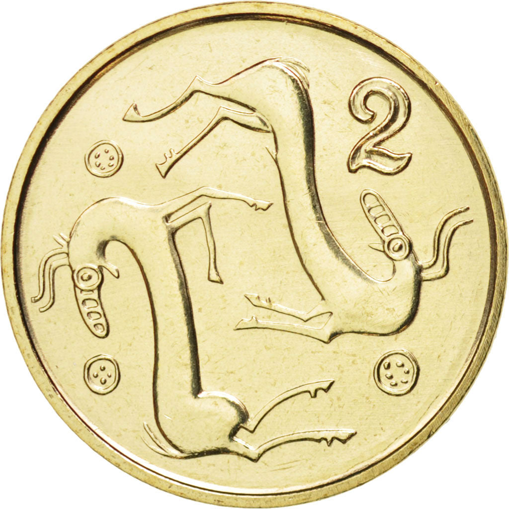 Cyprus, 2 Cents, 2003, MS(65-70), Nickel-brass, KM:54.3